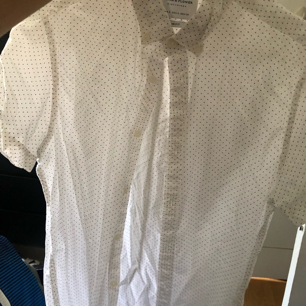 Men polka dot short sleeve shirt casual